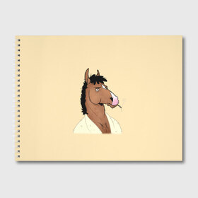 Альбом для рисования с принтом Конь БоДжек в Екатеринбурге, 100% бумага
 | матовая бумага, плотность 200 мг. | bojack horseman | бо | бо джек | говорящий конь | джек | диана | кентавр | кони | конь | конь бо джек | мистер подхвост | мульт | мультфильм | тодд