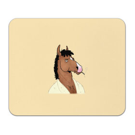 Коврик для мышки прямоугольный с принтом Конь БоДжек в Екатеринбурге, натуральный каучук | размер 230 х 185 мм; запечатка лицевой стороны | bojack horseman | бо | бо джек | говорящий конь | джек | диана | кентавр | кони | конь | конь бо джек | мистер подхвост | мульт | мультфильм | тодд