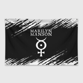 Флаг-баннер с принтом MARILYN MANSON М МЭНСОН в Екатеринбурге, 100% полиэстер | размер 67 х 109 см, плотность ткани — 95 г/м2; по краям флага есть четыре люверса для крепления | logo | manson | marilyn | music | rock | группа | лого | логотип | логотипы | менсон | мерилин | мерлин | музыка | мэнсон | мэрилин | рок | символ