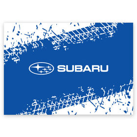 Поздравительная открытка с принтом SUBARU / Субару в Екатеринбурге, 100% бумага | плотность бумаги 280 г/м2, матовая, на обратной стороне линовка и место для марки
 | auto | logo | moto | subaru | symbol | авто | автомобиль | гонки | знак | лого | логотип | логотипы | марка | машина | мото | символ | символы | субару