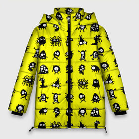 Женская зимняя куртка 3D с принтом монстры в Екатеринбурге, верх — 100% полиэстер; подкладка — 100% полиэстер; утеплитель — 100% полиэстер | длина ниже бедра, силуэт Оверсайз. Есть воротник-стойка, отстегивающийся капюшон и ветрозащитная планка. 

Боковые карманы с листочкой на кнопках и внутренний карман на молнии | веселые | монстры | паттерн | позитив | смешные | хэллоуин