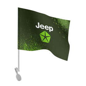 Флаг для автомобиля с принтом JEEP / Джип в Екатеринбурге, 100% полиэстер | Размер: 30*21 см | auto | jeep | logo | moto | symbol | авто | автомобиль | гонки | джип | знак | лого | логотип | логотипы | марка | машина | мото | символ | символы