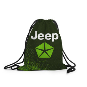 Рюкзак-мешок 3D с принтом JEEP / Джип в Екатеринбурге, 100% полиэстер | плотность ткани — 200 г/м2, размер — 35 х 45 см; лямки — толстые шнурки, застежка на шнуровке, без карманов и подкладки | auto | jeep | logo | moto | symbol | авто | автомобиль | гонки | джип | знак | лого | логотип | логотипы | марка | машина | мото | символ | символы