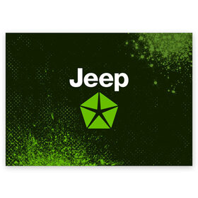 Поздравительная открытка с принтом JEEP / Джип в Екатеринбурге, 100% бумага | плотность бумаги 280 г/м2, матовая, на обратной стороне линовка и место для марки
 | Тематика изображения на принте: auto | jeep | logo | moto | symbol | авто | автомобиль | гонки | джип | знак | лого | логотип | логотипы | марка | машина | мото | символ | символы