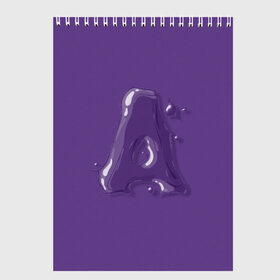 Скетчбук с принтом A буква мыльный пузырь в Екатеринбурге, 100% бумага
 | 48 листов, плотность листов — 100 г/м2, плотность картонной обложки — 250 г/м2. Листы скреплены сверху удобной пружинной спиралью | a | bubble | character | letter | lettering | liquid | purple | violet | а | алфавит | буква | жидкость | каллиграфия | капли | капля | леттеринг | мыльный пузырь | прозрачный | фиолетовый
