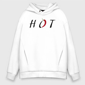 Мужское худи Oversize хлопок с принтом Hot pepper в Екатеринбурге, френч-терри — 70% хлопок, 30% полиэстер. Мягкий теплый начес внутри —100% хлопок | боковые карманы, эластичные манжеты и нижняя кромка, капюшон на магнитной кнопке | hot | hot pepper | pepper | горячий | горячий перец | горячо | крутой перец | перец | перцы | перчик | перчики