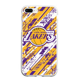 Чехол для iPhone 7Plus/8 Plus матовый с принтом LAKERS | ЛЕЙКЕРС в Екатеринбурге, Силикон | Область печати: задняя сторона чехла, без боковых панелей | Тематика изображения на принте: 