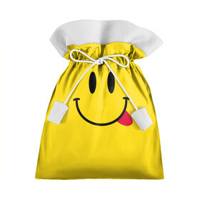 Подарочный 3D мешок с принтом Смайлик в Екатеринбурге, 100% полиэстер | Размер: 29*39 см | cheerful | emoticon | icon | joy | smile | tongue | веселый | значок | радость | смайлик | улыбка | язык