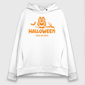 Женское худи Oversize хлопок с принтом Halloween в Екатеринбурге, френч-терри — 70% хлопок, 30% полиэстер. Мягкий теплый начес внутри —100% хлопок | боковые карманы, эластичные манжеты и нижняя кромка, капюшон на магнитной кнопке | 31 октября | halloween | halowen | ведьма | день всех святых | джек | костюм | кровь | лого | монстр | надпись | праздник | приведение | призрак | светильник | символ | страшная | тыква | ужасы | хеллоуин | хеллуин