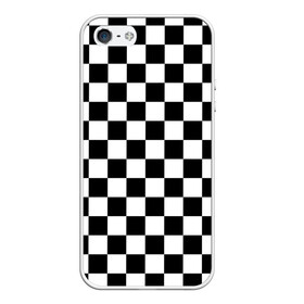 Чехол для iPhone 5/5S матовый с принтом Шахматка в Екатеринбурге, Силикон | Область печати: задняя сторона чехла, без боковых панелей | абстракция | в клетку | игра | клетка | клеточка | тренд | черно белая | черно белая клетка | шахматка | шахматная клетка | шахматы