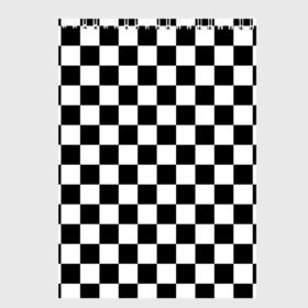 Скетчбук с принтом Шахматка в Екатеринбурге, 100% бумага
 | 48 листов, плотность листов — 100 г/м2, плотность картонной обложки — 250 г/м2. Листы скреплены сверху удобной пружинной спиралью | абстракция | в клетку | игра | клетка | клеточка | тренд | черно белая | черно белая клетка | шахматка | шахматная клетка | шахматы