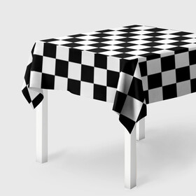 Скатерть 3D с принтом Шахматка в Екатеринбурге, 100% полиэстер (ткань не мнется и не растягивается) | Размер: 150*150 см | абстракция | в клетку | игра | клетка | клеточка | тренд | черно белая | черно белая клетка | шахматка | шахматная клетка | шахматы