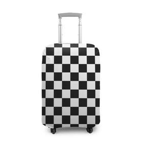 Чехол для чемодана 3D с принтом Шахматка в Екатеринбурге, 86% полиэфир, 14% спандекс | двустороннее нанесение принта, прорези для ручек и колес | абстракция | в клетку | игра | клетка | клеточка | тренд | черно белая | черно белая клетка | шахматка | шахматная клетка | шахматы