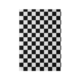 Обложка для паспорта матовая кожа с принтом Шахматка в Екатеринбурге, натуральная матовая кожа | размер 19,3 х 13,7 см; прозрачные пластиковые крепления | Тематика изображения на принте: абстракция | в клетку | игра | клетка | клеточка | тренд | черно белая | черно белая клетка | шахматка | шахматная клетка | шахматы