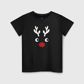 Детская футболка хлопок с принтом Deer Papa в Екатеринбурге, 100% хлопок | круглый вырез горловины, полуприлегающий силуэт, длина до линии бедер | 2020 | family look | merry christmas | new year | год крысы | зима | новый год | праздник | рождество | фэмили лук