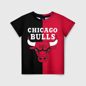 Детская футболка 3D с принтом Чикаго Буллз в Екатеринбурге, 100% гипоаллергенный полиэфир | прямой крой, круглый вырез горловины, длина до линии бедер, чуть спущенное плечо, ткань немного тянется | bulls | chicago | chicago bulls | nba | баскетбол | буллз | нба | чикаго | чикаго буллз