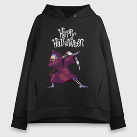 Женское худи Oversize хлопок с принтом HALLOWEEN в Екатеринбурге, френч-терри — 70% хлопок, 30% полиэстер. Мягкий теплый начес внутри —100% хлопок | боковые карманы, эластичные манжеты и нижняя кромка, капюшон на магнитной кнопке | halloween | праздник хэллоуин | страшный | тыква. | ужас | хэллоуин | хэллоуин 2020