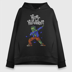 Женское худи Oversize хлопок с принтом HALLOWEEN в Екатеринбурге, френч-терри — 70% хлопок, 30% полиэстер. Мягкий теплый начес внутри —100% хлопок | боковые карманы, эластичные манжеты и нижняя кромка, капюшон на магнитной кнопке | halloween | праздник хэллоуин | страшный | тыква. | ужас | хэллоуин | хэллоуин 2020