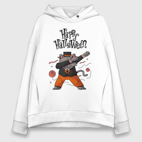 Женское худи Oversize хлопок с принтом HALLOWEEN в Екатеринбурге, френч-терри — 70% хлопок, 30% полиэстер. Мягкий теплый начес внутри —100% хлопок | боковые карманы, эластичные манжеты и нижняя кромка, капюшон на магнитной кнопке | halloween | праздник хэллоуин | страшный | тыква. | ужас | хэллоуин | хэллоуин 2020