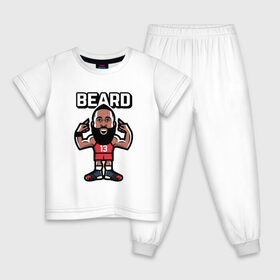 Детская пижама хлопок с принтом Harden - Beard в Екатеринбурге, 100% хлопок |  брюки и футболка прямого кроя, без карманов, на брюках мягкая резинка на поясе и по низу штанин
 | basketball | beard | game | harden | houston | james | nba | rockets | sport | баскетбол | борода | джеймс | нба | рокетс | спорт | тренер | харден | хьюстон | чемпион