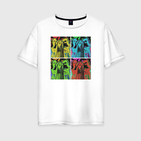 Женская футболка хлопок Oversize с принтом CREAM SODA в Екатеринбурге, 100% хлопок | свободный крой, круглый ворот, спущенный рукав, длина до линии бедер
 | cream soda | крем сода | музык | музыкальная группа | русская музыка