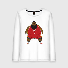 Женский лонгслив хлопок с принтом Fat Harden в Екатеринбурге, 100% хлопок |  | basketball | beard | game | harden | houston | james | nba | rockets | sport | баскетбол | борода | джеймс | нба | рокетс | спорт | тренер | харден | хьюстон | чемпион