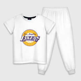 Детская пижама хлопок с принтом Los Angeles Lakers в Екатеринбурге, 100% хлопок |  брюки и футболка прямого кроя, без карманов, на брюках мягкая резинка на поясе и по низу штанин
 | 23 | anthony davis | basketball | bryant | game | james | kobe | lebron | los angeles | nba | sport | баскетбол | брайант | бровь | джеймс | калифорния | коби | король | леброн | лейкерс | лос анджелес | нба | спорт | тренер | чемпио