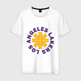 Мужская футболка хлопок с принтом Los Angeles Lakers в Екатеринбурге, 100% хлопок | прямой крой, круглый вырез горловины, длина до линии бедер, слегка спущенное плечо. | anthony davis | basketball | bryant | game | james | kobe | lebron | los angeles | nba | rhcp | sport | баскетбол | брайант | бровь | джеймс | калифорния | коби | король | леброн | лейкерс | лос анджелес | нба | спорт | тренер | чемп