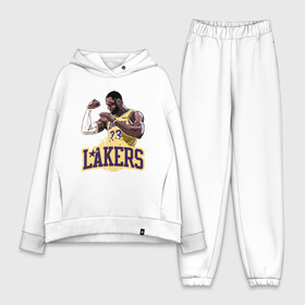 Женский костюм хлопок Oversize с принтом LeBron   Lakers в Екатеринбурге,  |  | 23 | anthony davis | basketball | bryant | game | james | kobe | lebron | los angeles | nba | sport | баскетбол | брайант | бровь | джеймс | калифорния | коби | король | леброн | лейкерс | лос анджелес | нба | спорт | тренер | чемпио