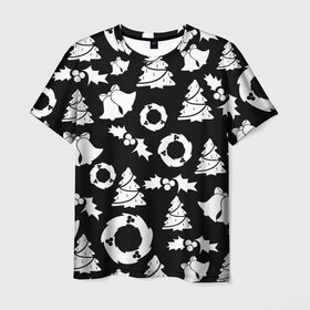 Мужская футболка 3D с принтом Новогодний в Екатеринбурге, 100% полиэфир | прямой крой, круглый вырез горловины, длина до линии бедер | 2020 | family look | merry christmas | new year | год крысы | зима | новый год | праздник | рождество | фэмили лук