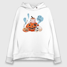 Женское худи Oversize хлопок с принтом Mishka phantoms and pumpkins в Екатеринбурге, френч-терри — 70% хлопок, 30% полиэстер. Мягкий теплый начес внутри —100% хлопок | боковые карманы, эластичные манжеты и нижняя кромка, капюшон на магнитной кнопке | Тематика изображения на принте: bear | halloween | hallowen | halowen | helloween | mishka | phantom | phantoms | pumpkin | pumpkins | день всех святых | медведь | медвежонок | мишка | приведение | тыква | тыквы | фантомы | халовен | халовин | хеллуин