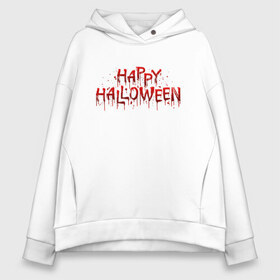 Женское худи Oversize хлопок с принтом HALLOWEEN в Екатеринбурге, френч-терри — 70% хлопок, 30% полиэстер. Мягкий теплый начес внутри —100% хлопок | боковые карманы, эластичные манжеты и нижняя кромка, капюшон на магнитной кнопке | halloween | праздник хэллоуин | страшный | тыква. | ужас | хэллоуин | хэллоуин 2020