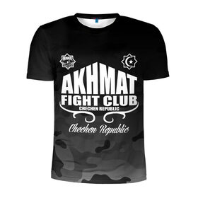 Мужская футболка 3D спортивная с принтом FIGHT CLUB AKHMAT в Екатеринбурге, 100% полиэстер с улучшенными характеристиками | приталенный силуэт, круглая горловина, широкие плечи, сужается к линии бедра | aca | acb | akhmat | club | fight | mma | wfca | ахмат | грозный | чечня