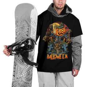 Накидка на куртку 3D с принтом Хэллоуин в Екатеринбурге, 100% полиэстер |  | diy | ghost | halloween | horror | makeup | scary | skull clown | trick or treat | вампир | ведьма | кошка | луна | магия | ночь | тыква | хэллоуин