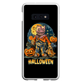 Чехол для Samsung S10E с принтом Halloween в Екатеринбурге, Силикон | Область печати: задняя сторона чехла, без боковых панелей | diy | ghost | halloween | horror | makeup | scary | skull clown | trick or treat | вампир | ведьма | кошка | луна | магия | ночь | тыква | хэллоуин