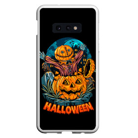 Чехол для Samsung S10E с принтом Happy Halloween в Екатеринбурге, Силикон | Область печати: задняя сторона чехла, без боковых панелей | diy | ghost | halloween | horror | makeup | scary | skull clown | trick or treat | вампир | ведьма | кошка | луна | магия | ночь | тыква | хэллоуин