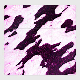 Магнитный плакат 3Х3 с принтом Shine в Екатеринбурге, Полимерный материал с магнитным слоем | 9 деталей размером 9*9 см | abstraction | bw | ice | pink | shine | snow | texture | top view | white | абстракция | белый | блеск | вид сверху | лед | розовый | снег | текстура | чб