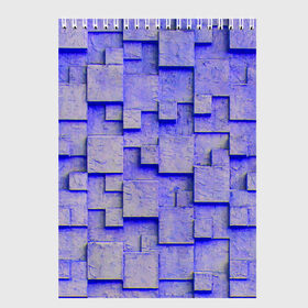 Скетчбук с принтом UlliCom в Екатеринбурге, 100% бумага
 | 48 листов, плотность листов — 100 г/м2, плотность картонной обложки — 250 г/м2. Листы скреплены сверху удобной пружинной спиралью | abstraction | blue | mesh | mosaic | panels | surface | texture | абстракция | мозайка | панели | поверхность | сетка | синий | текстура