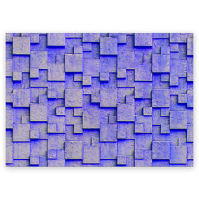 Поздравительная открытка с принтом UlliCom в Екатеринбурге, 100% бумага | плотность бумаги 280 г/м2, матовая, на обратной стороне линовка и место для марки
 | abstraction | blue | mesh | mosaic | panels | surface | texture | абстракция | мозайка | панели | поверхность | сетка | синий | текстура