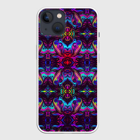 Чехол для iPhone 13 с принтом Неоновые головы в Екатеринбурге,  |  | 3d | абстракция | брызги | геометрия | градиент | красивое | краски | много цветов | неон | переливание | прикольное | смешанные цвета | флюиды