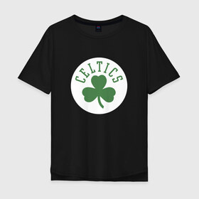 Мужская футболка хлопок Oversize с принтом Boston Celtics в Екатеринбурге, 100% хлопок | свободный крой, круглый ворот, “спинка” длиннее передней части | 