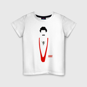 Детская футболка хлопок с принтом БОРАТ в Екатеринбурге, 100% хлопок | круглый вырез горловины, полуприлегающий силуэт, длина до линии бедер | Тематика изображения на принте: 