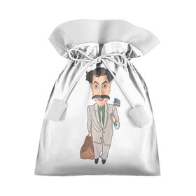 Подарочный 3D мешок с принтом Борат в Екатеринбурге, 100% полиэстер | Размер: 29*39 см | Тематика изображения на принте: america | borat | kazakhstan | kz | sagdiyev | usa | америка | борат | казахстан | кз | нраица | репортер | сагдиев