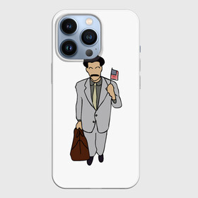 Чехол для iPhone 13 Pro с принтом Борат в Екатеринбурге,  |  | america | borat | kazakhstan | kz | sagdiyev | usa | америка | борат | казахстан | кз | нраица | репортер | сагдиев