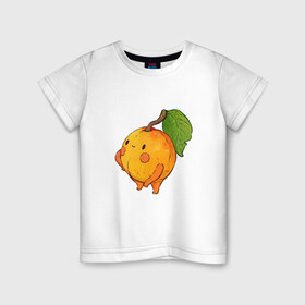 Детская футболка хлопок с принтом Спелый и сочный в Екатеринбурге, 100% хлопок | круглый вырез горловины, полуприлегающий силуэт, длина до линии бедер | Тематика изображения на принте: абрикос | абрикосы | арт | мило | милота | персик | персики | рисунок | свежий продукт | свежий фрукт | фрукт