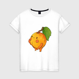 Женская футболка хлопок с принтом Спелый и сочный в Екатеринбурге, 100% хлопок | прямой крой, круглый вырез горловины, длина до линии бедер, слегка спущенное плечо | абрикос | абрикосы | арт | мило | милота | персик | персики | рисунок | свежий продукт | свежий фрукт | фрукт