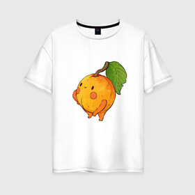 Женская футболка хлопок Oversize с принтом Спелый и сочный в Екатеринбурге, 100% хлопок | свободный крой, круглый ворот, спущенный рукав, длина до линии бедер
 | абрикос | абрикосы | арт | мило | милота | персик | персики | рисунок | свежий продукт | свежий фрукт | фрукт