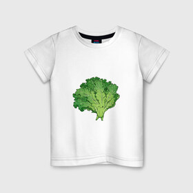 Детская футболка хлопок с принтом Кудрявая капуста в Екатеринбурге, 100% хлопок | круглый вырез горловины, полуприлегающий силуэт, длина до линии бедер | арт | капуста | кудри | кудрявая | кудрявая капуста | кудряшки | мило | милота | овощ | рисунок | свежий овощ | свежий продукт