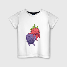 Детская футболка хлопок с принтом Смородинки в Екатеринбурге, 100% хлопок | круглый вырез горловины, полуприлегающий силуэт, длина до линии бедер | арт | красная смородина | мило | милота | рисунок | свежая ягода | свежие ягоды | свежий продукт | смородина | чёрная смородина | ягода | ягоды