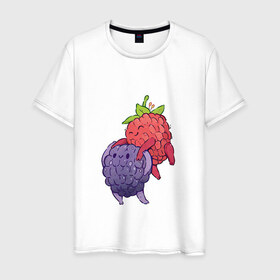Мужская футболка хлопок с принтом Смородинки в Екатеринбурге, 100% хлопок | прямой крой, круглый вырез горловины, длина до линии бедер, слегка спущенное плечо. | арт | красная смородина | мило | милота | рисунок | свежая ягода | свежие ягоды | свежий продукт | смородина | чёрная смородина | ягода | ягоды
